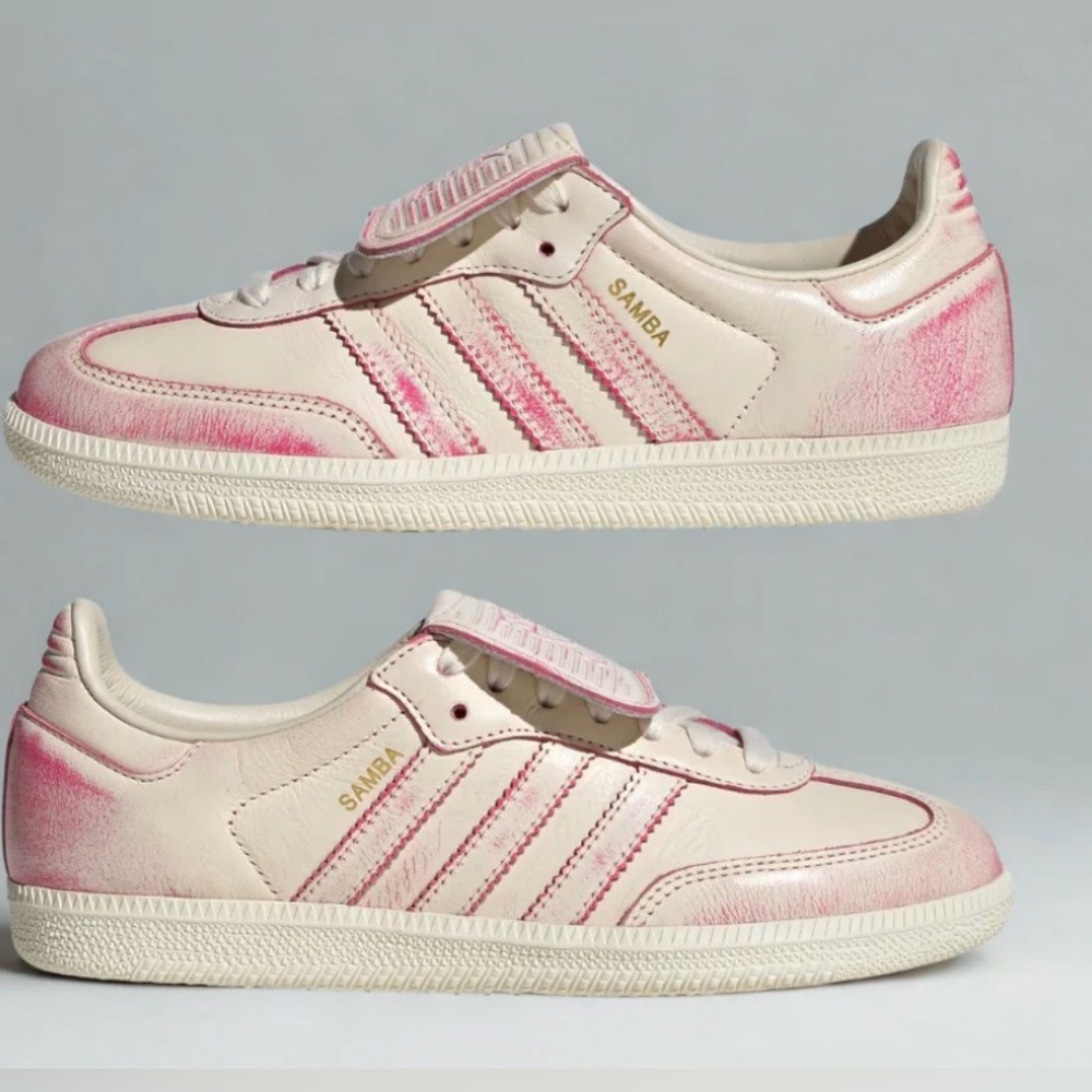 Adidas Samba Distressed Pack Cream White/ Shock Pink Leather Sneakers Women’s 7